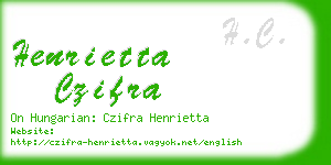 henrietta czifra business card